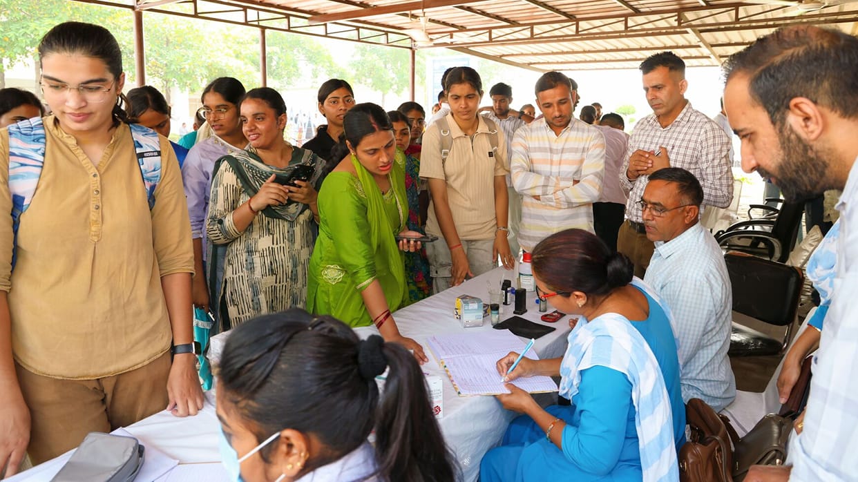 450 people were examined in the camp.