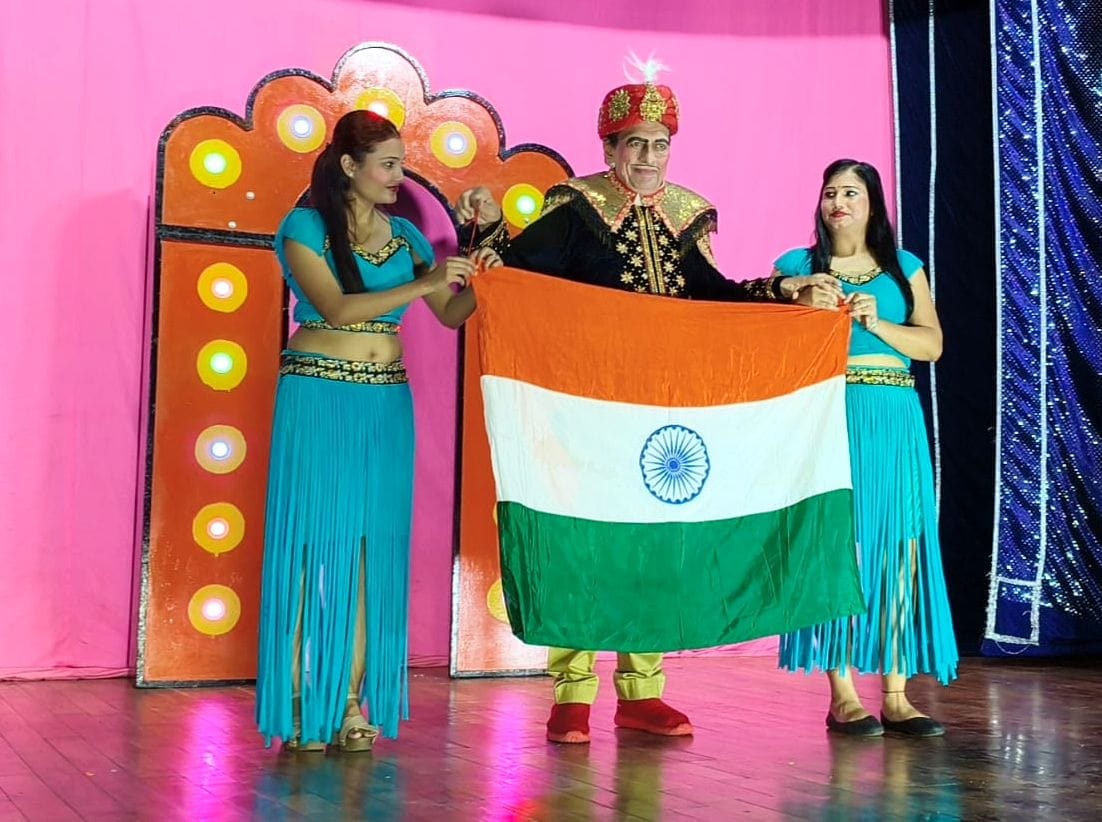 Magic stage set up at CRSU, audience enthralled by the stunts