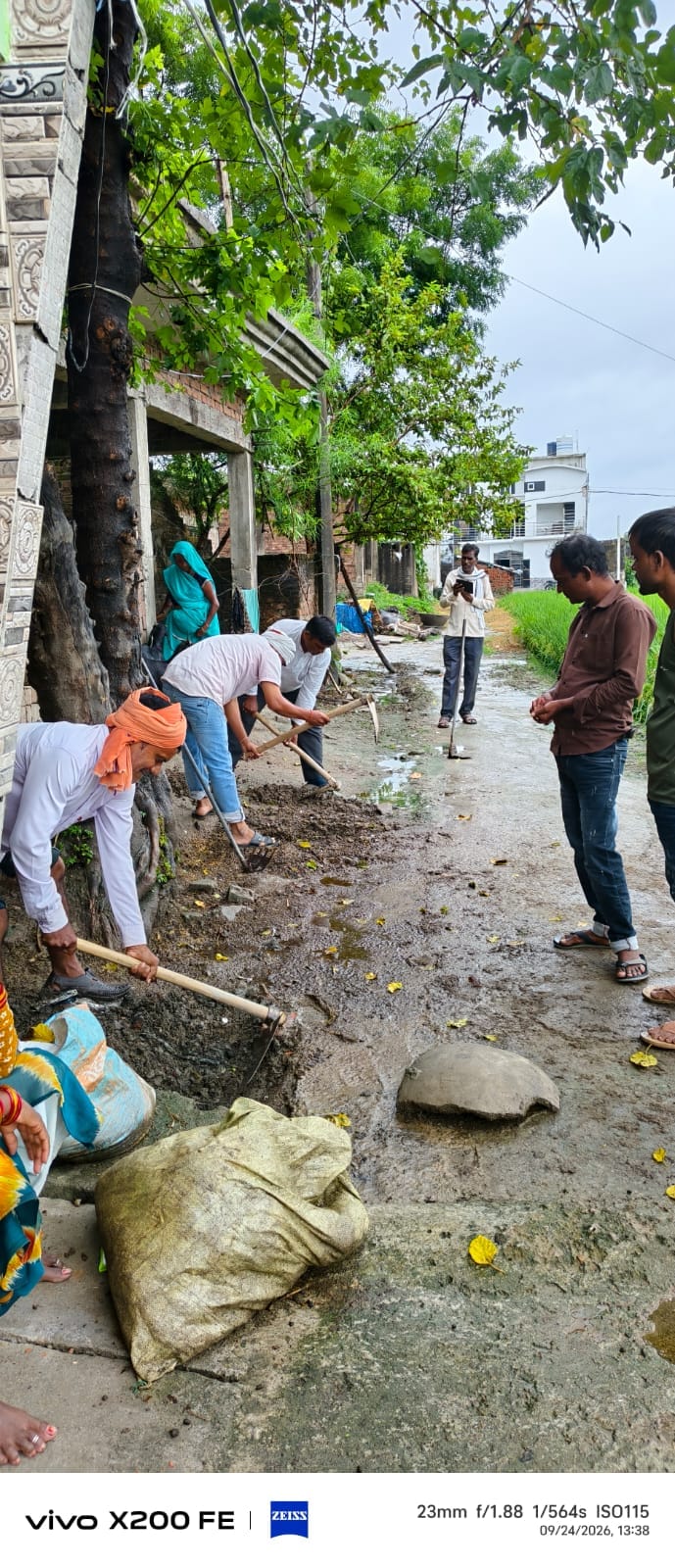 Encroachments were removed from the drain, and it was cleaned