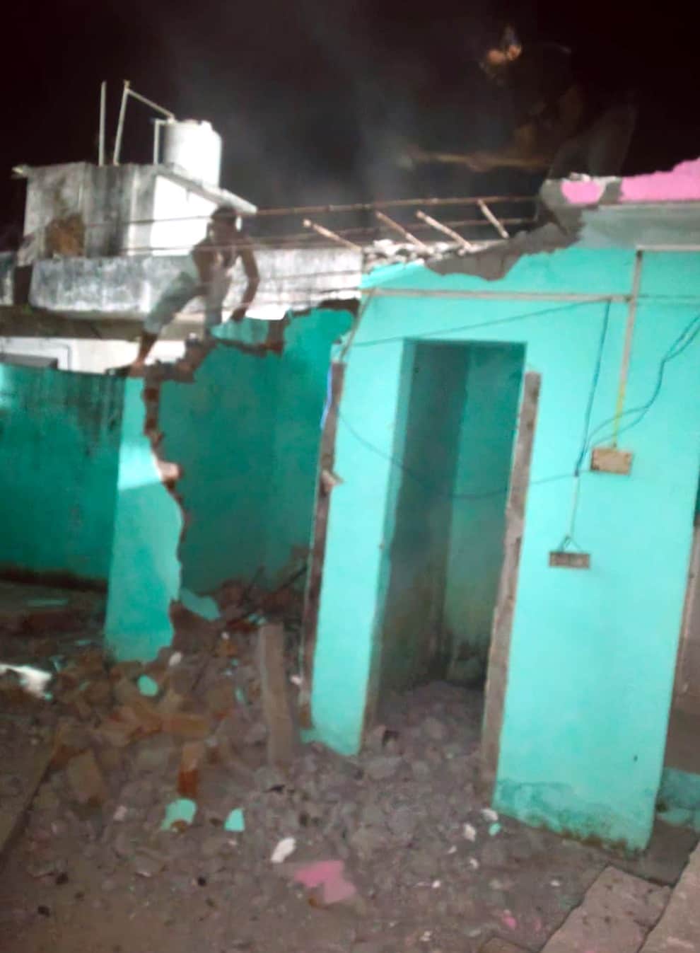 Sledgehammer used on the toilet built over the well at Bankhala Mosque.