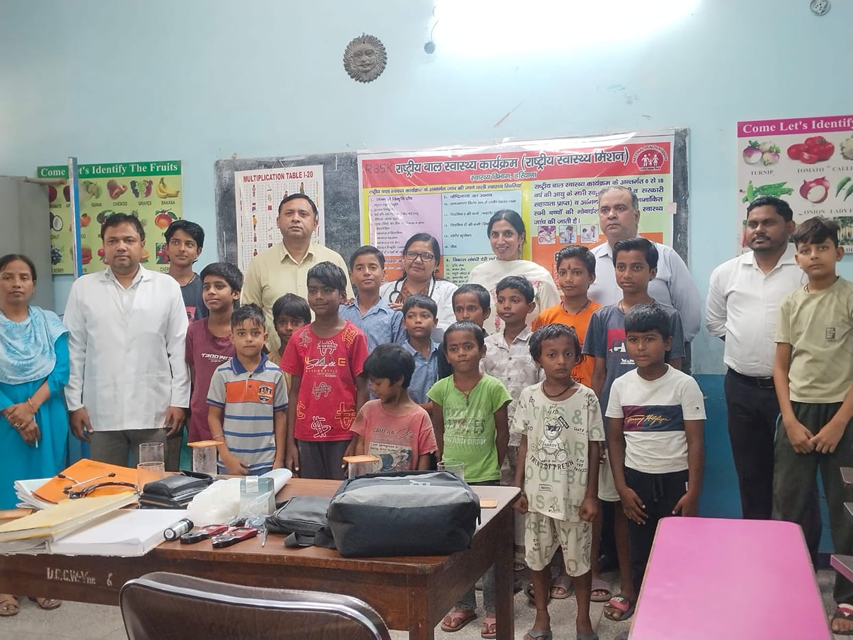 Health check-up of children in Bal Bhavan