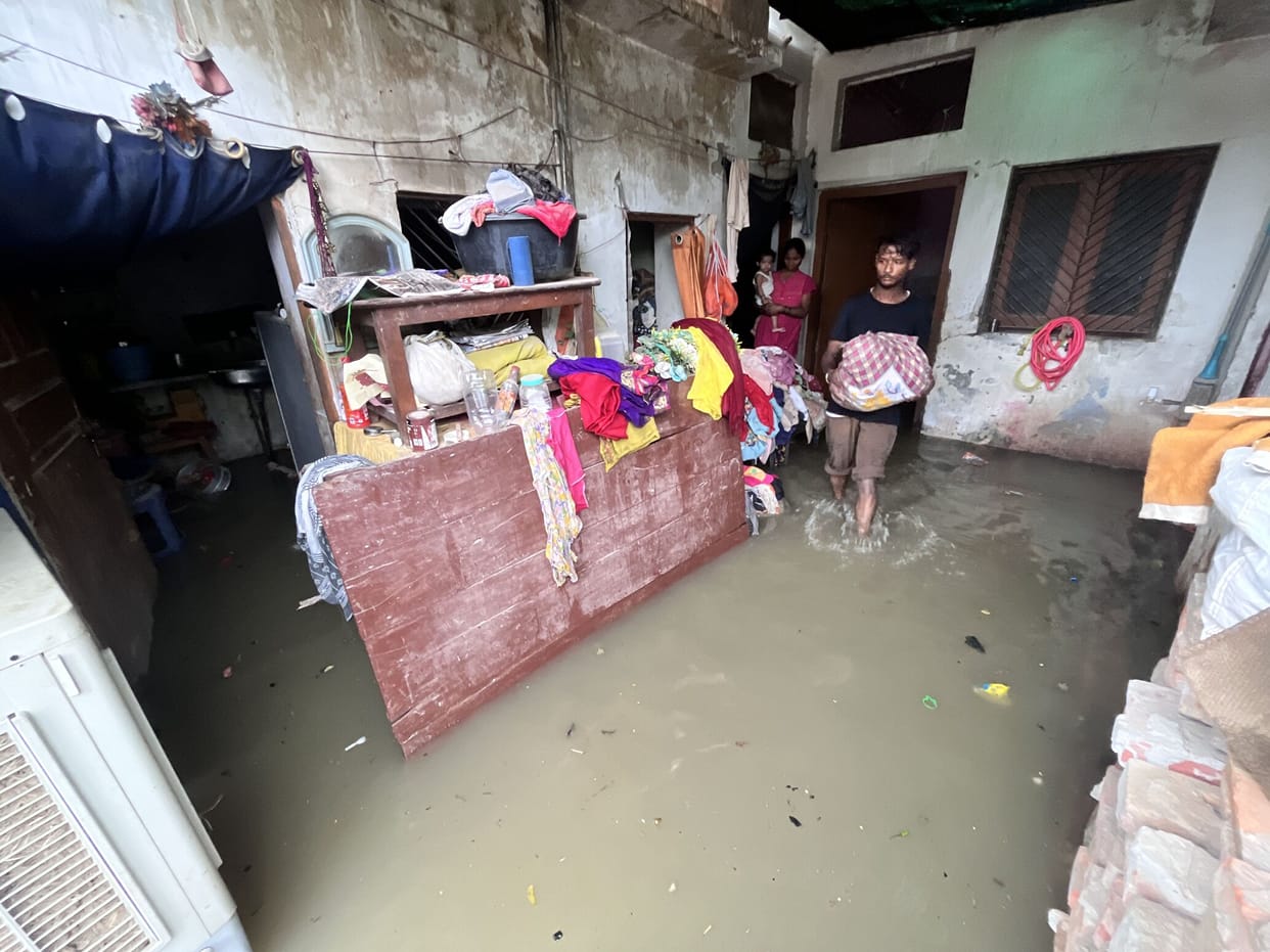 Heavy rain all day and water entered homes