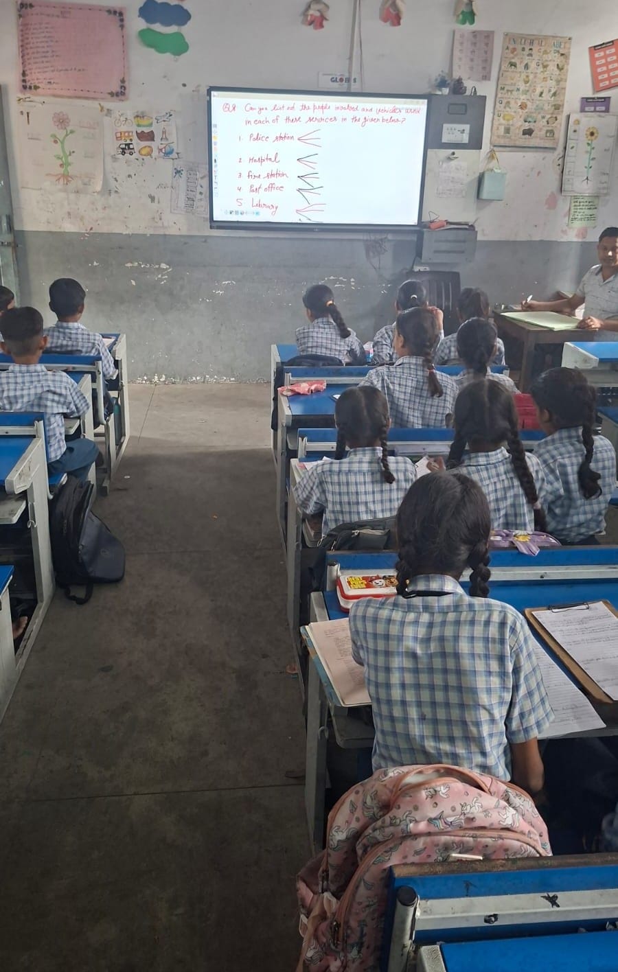 Students took the half-yearly examination without question papers