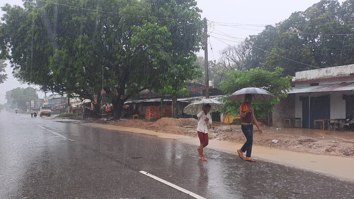 Rain has marred the landscape, from the fields to the town.