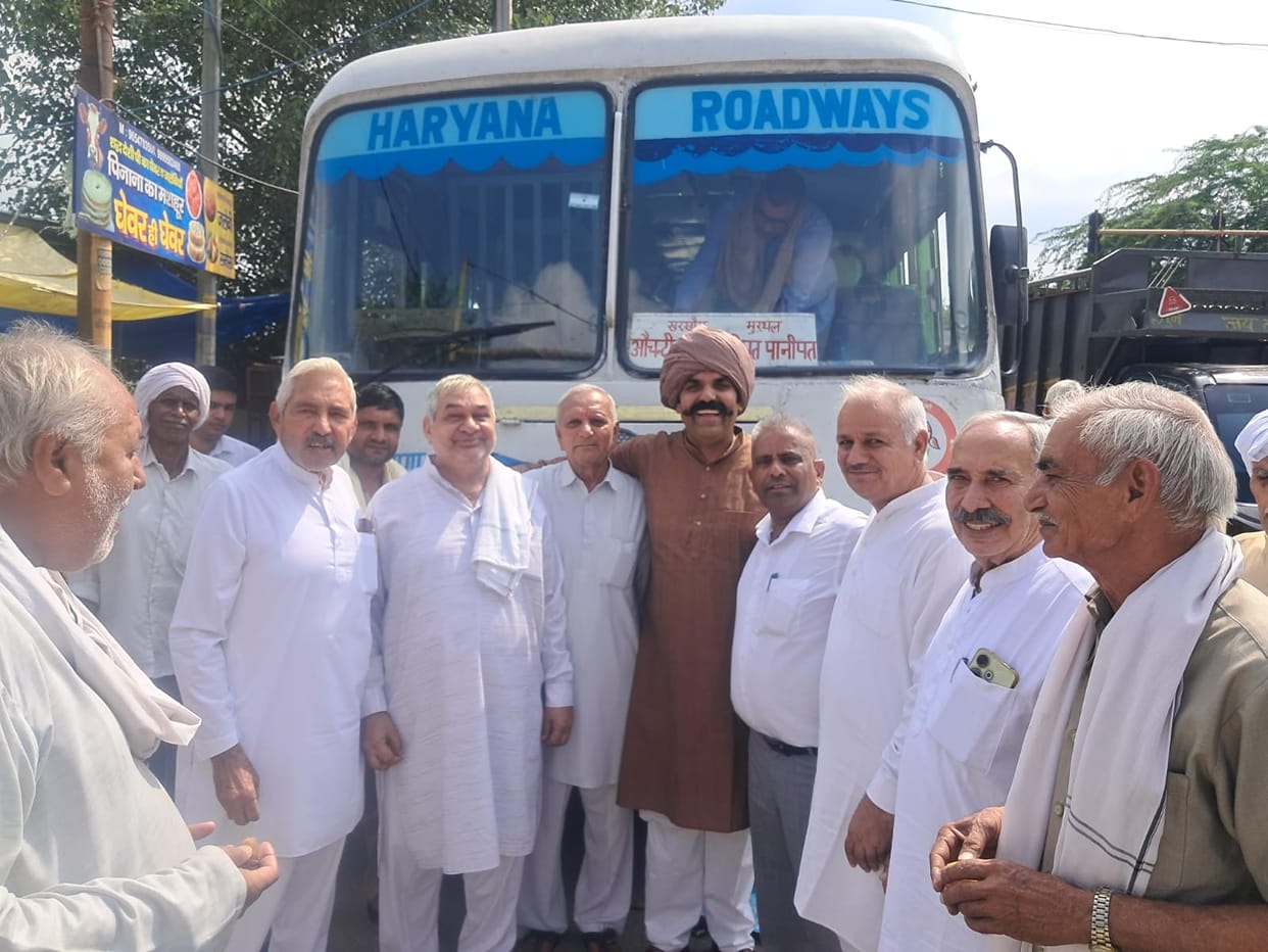 Bus service from Auchandi Border to Panipat launched; the route will go via Kharkhoda and Sonipat.
