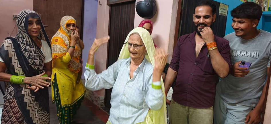 Wave of joy in Gulveer's village; grandmother rejoices over grandson's victory.