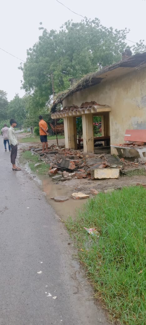 House's porch collapses due to rain; occupants safe
