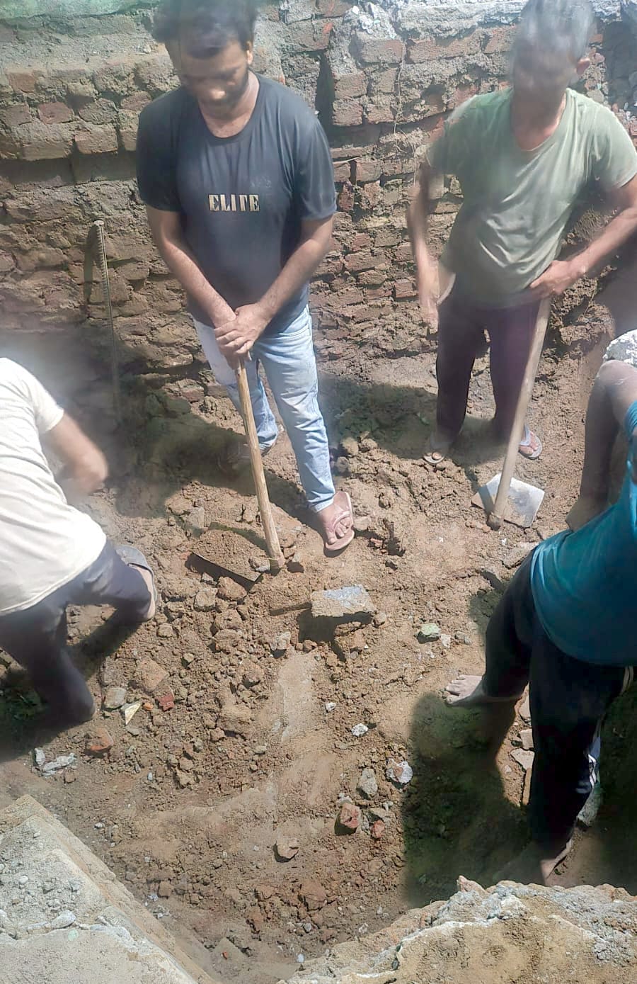 Excavation at Bankhala Mosque complex reveals slab, likely well beneath