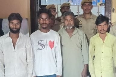 Four accused of stealing aluminum sheets from a sugar mill wFour accused of stealing aluminum sheets from a sugar mill were arrested.ere arrested.