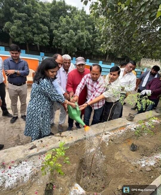 The ACEO inspected the village and planted saplings.
