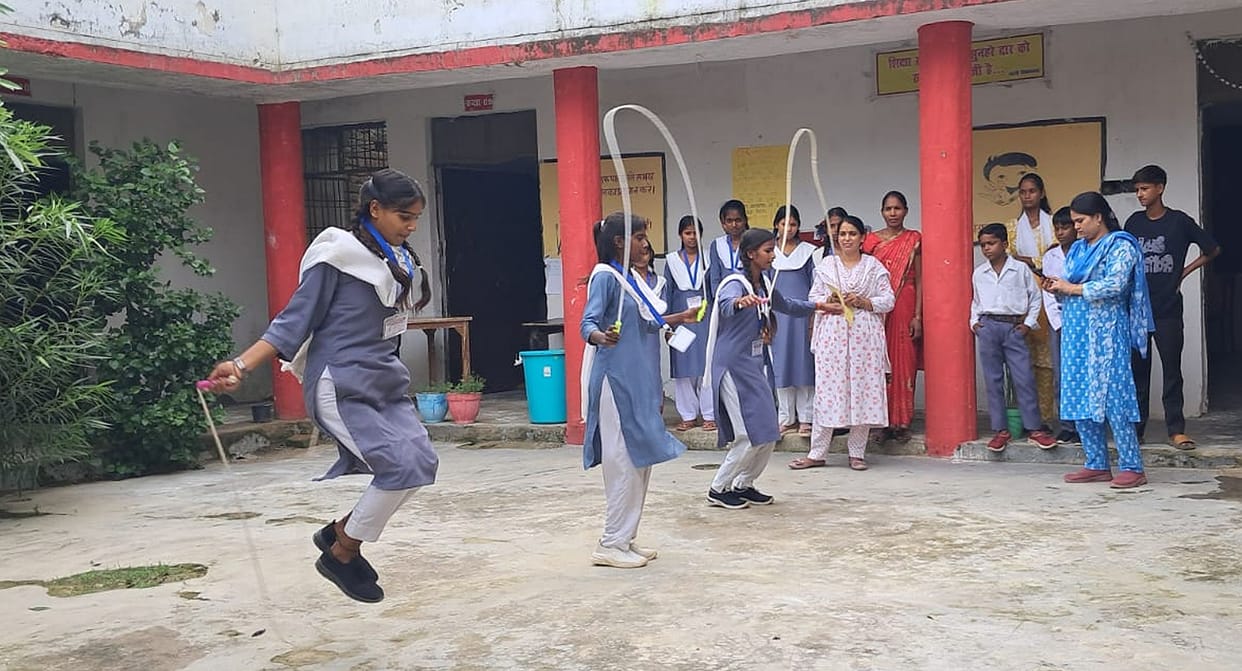 Monika tops in the skipping race; Aanchal wins the musical chairs.