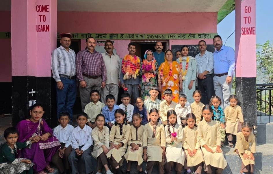 Reta visited the school and the bank to celebrate Seema winning a medal.