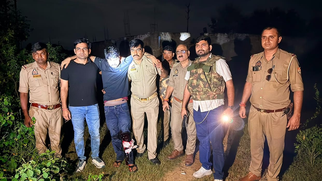 Accused man arrested in an encounter 26 days after murdering his wife