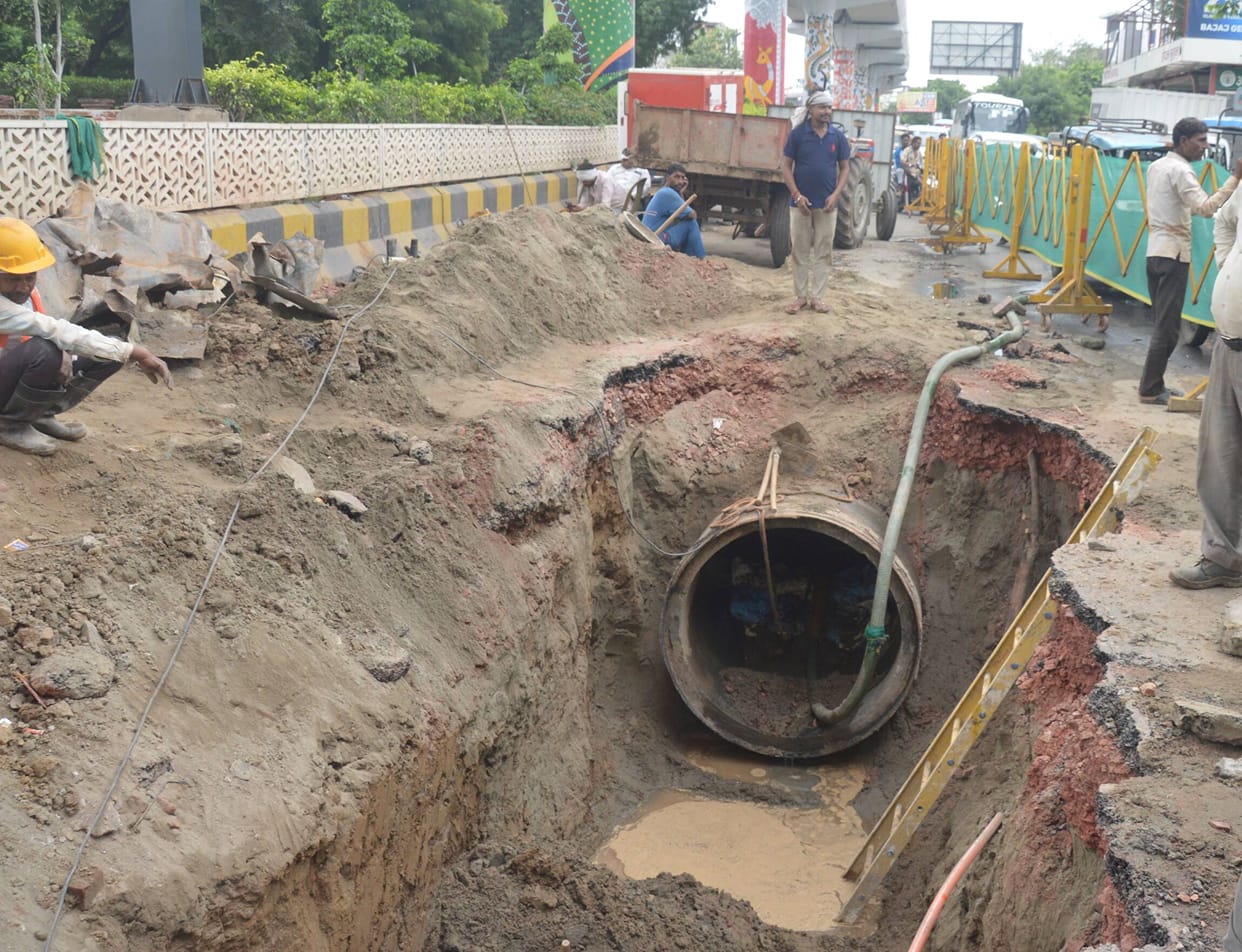 Pipeline of 375-crore sewer project leaked at three points during trial.