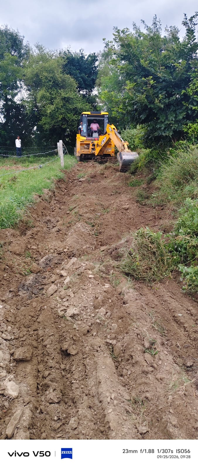 Villagers of Beerai spruced up the rugged farm access road through voluntary labor.