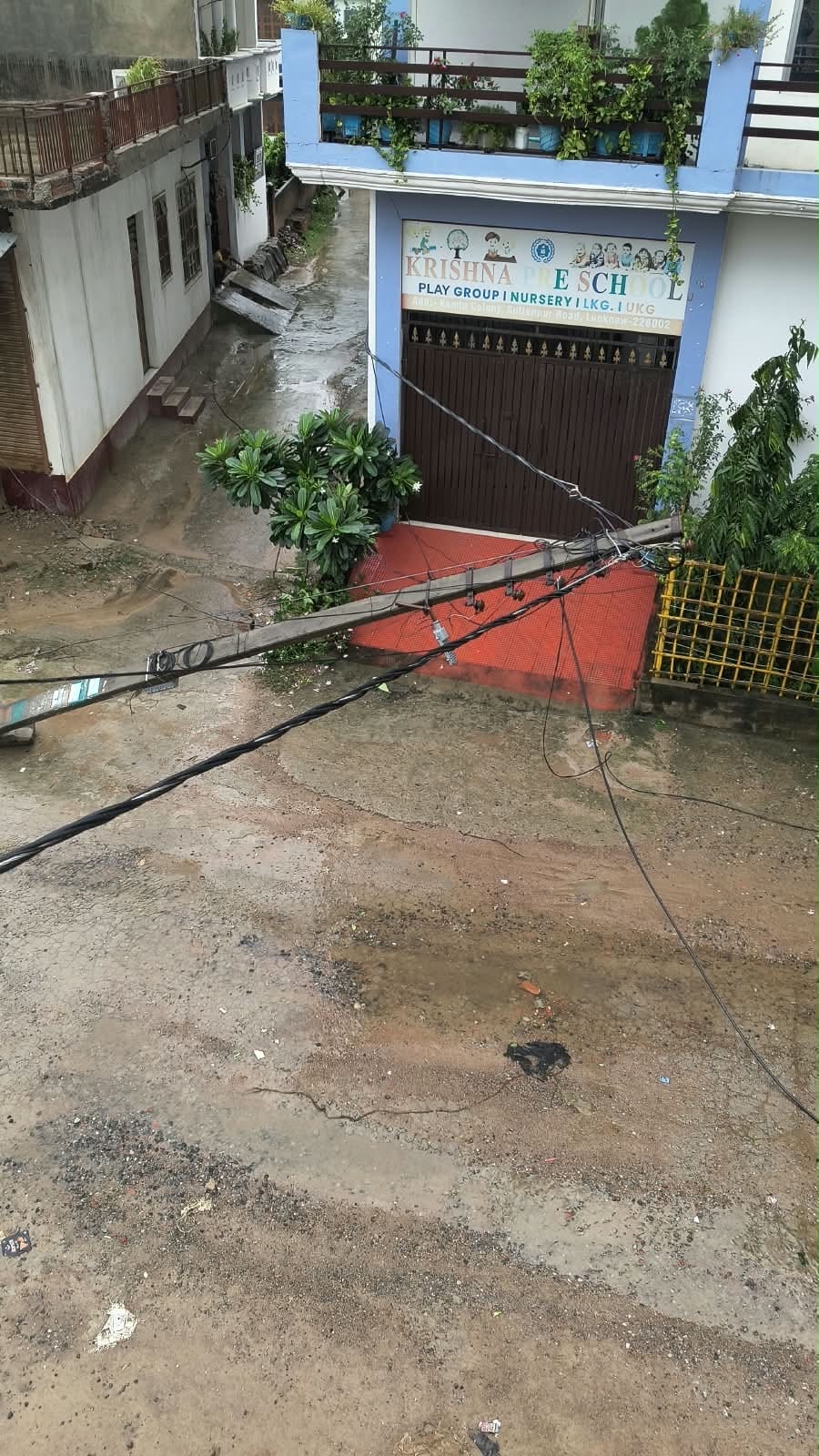 कई जगह बिजली लाइन पर पेड़ गिरने से आपूर्ति प्रभावित हुई।