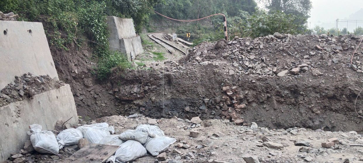 Construction of a culvert near Koti Tunnel on the Kalka-Shimla rail track has begun.