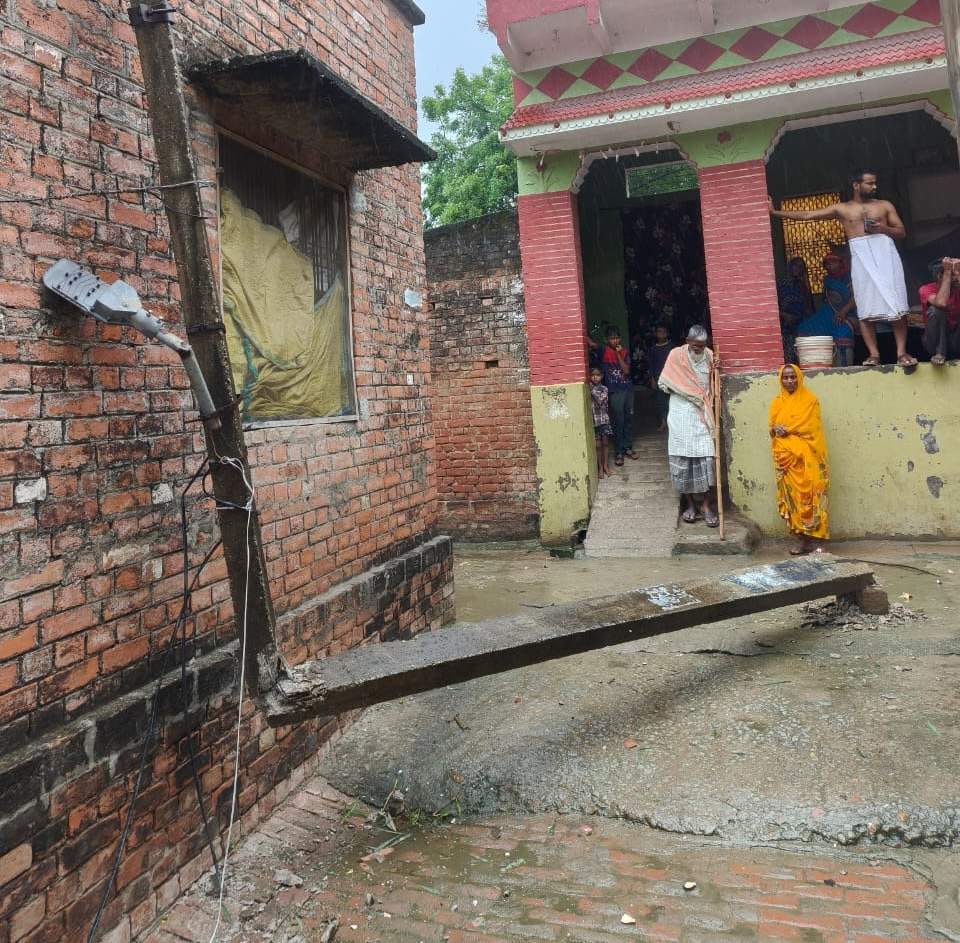 Power outage in 300 villages due to broken electricity poles and snapped wires.