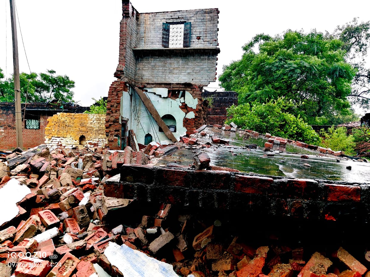 Normal life disrupted by 48 hours of rain; trees, poles, and houses collapsed... power supply also out.