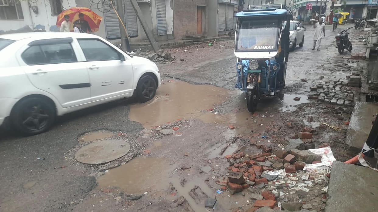 Normal life disrupted by 48 hours of rain; trees, poles, and houses collapsed... power supply also out.