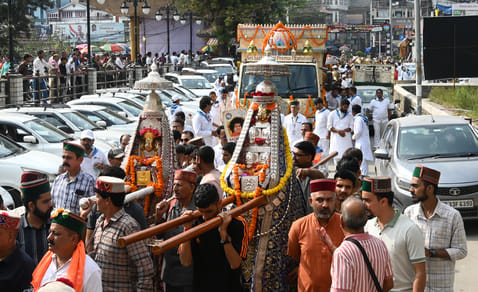 Sai bhajans resounded, led by the deities.