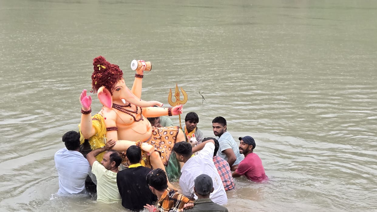 Bid farewell to Ganpati Bappa with teary eyes.