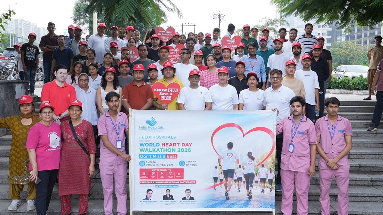 Message of a healthy heart conveyed through a walkathon