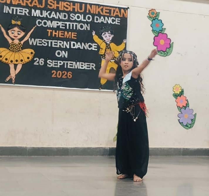 Swaraj Public School, Damla, secured the first position in dance