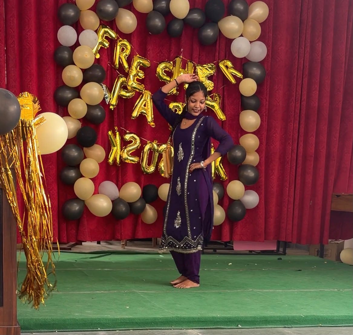 Vibha stood first in solo dance, and Muskan in singing