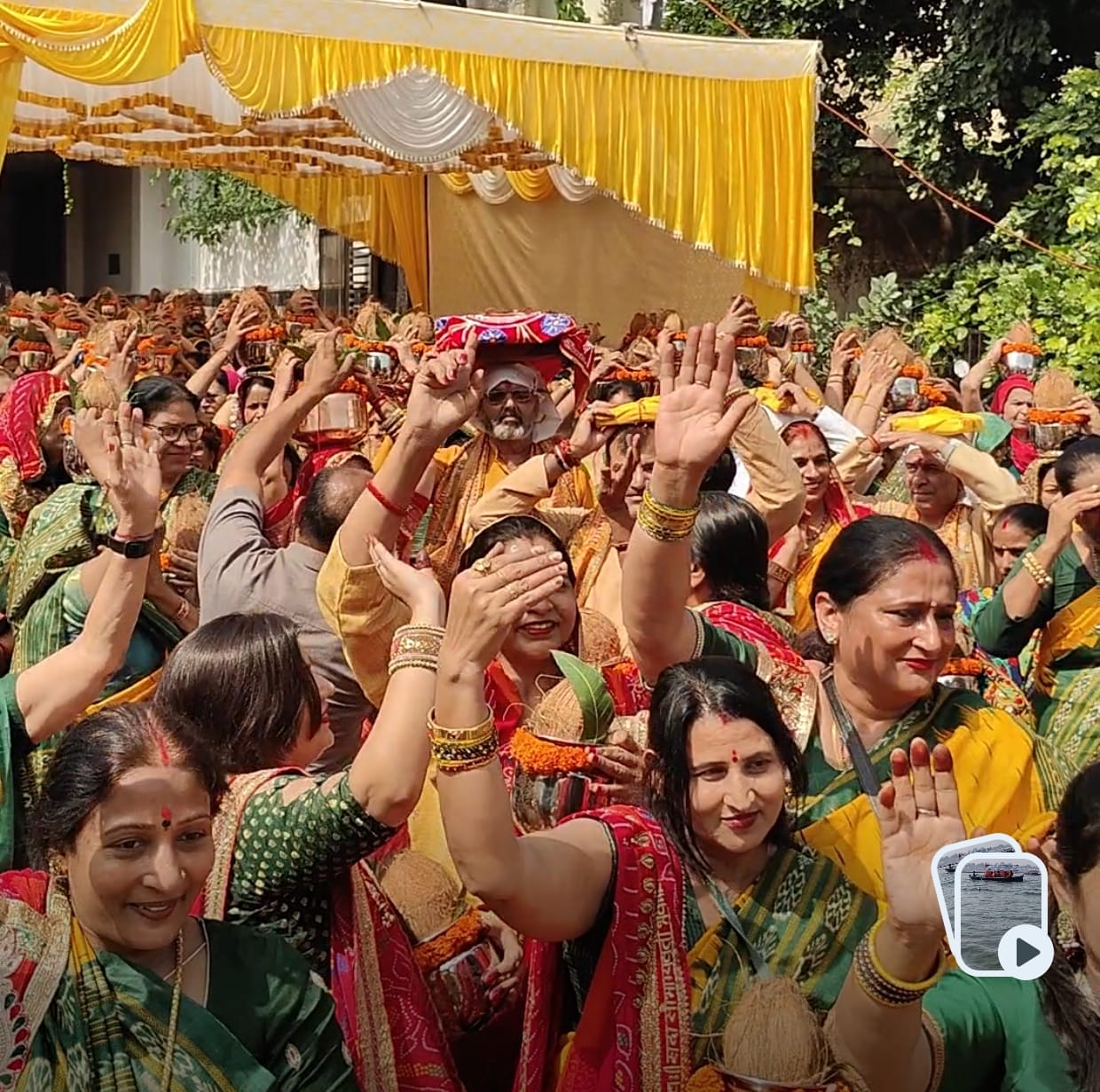 Kalash Yatra taken out before the religious discourse.