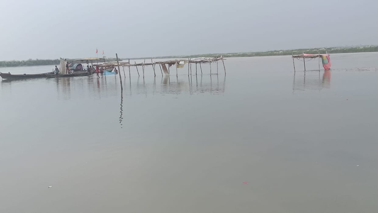 Saryu River rises above danger level at Bhagalpur and Barhaj.