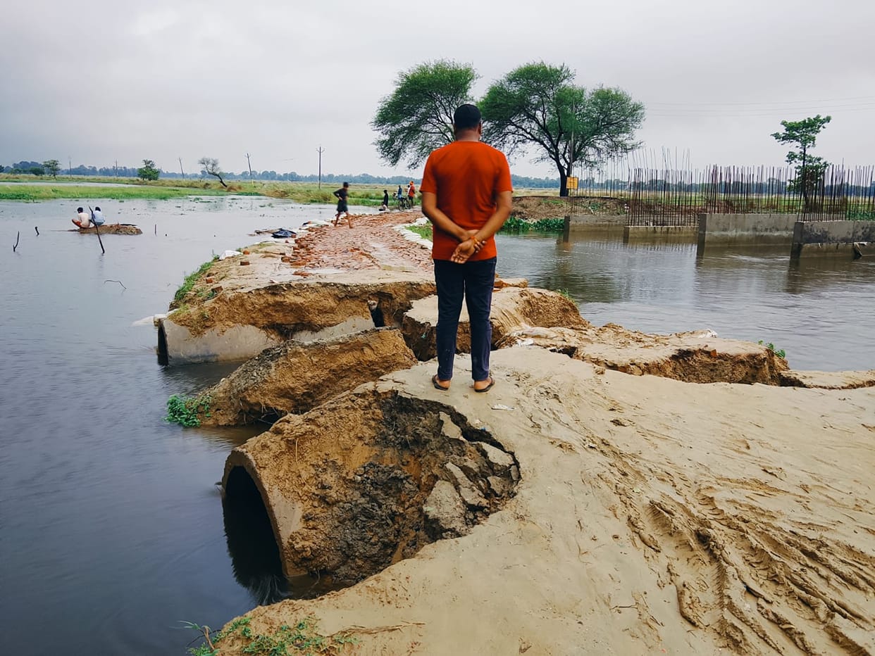 Culvert washed away in rain; connectivity to 15 villages snapped.
