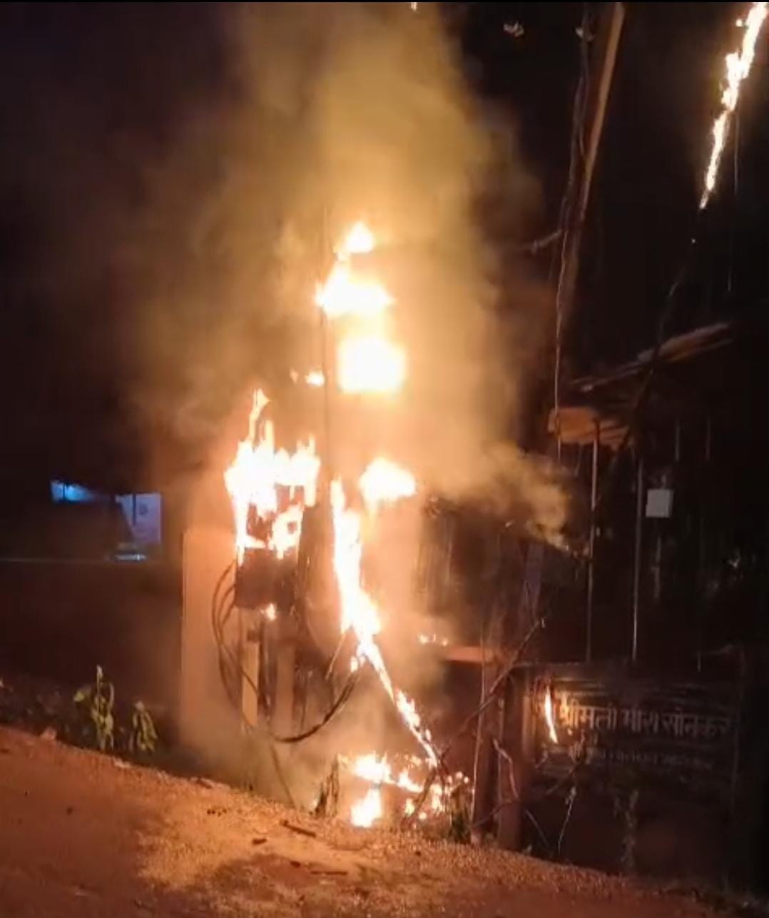 Two transformers burnt out due to a short circuit in the cable.