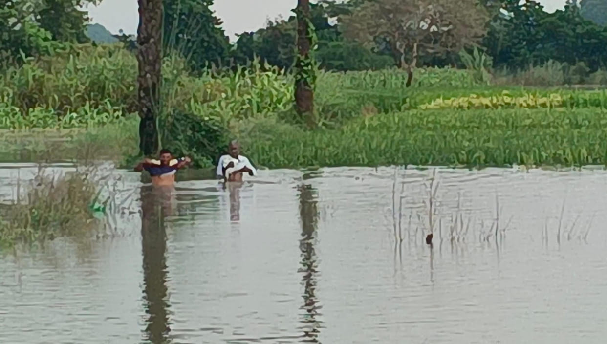 The water of the Ishan river entered the fields