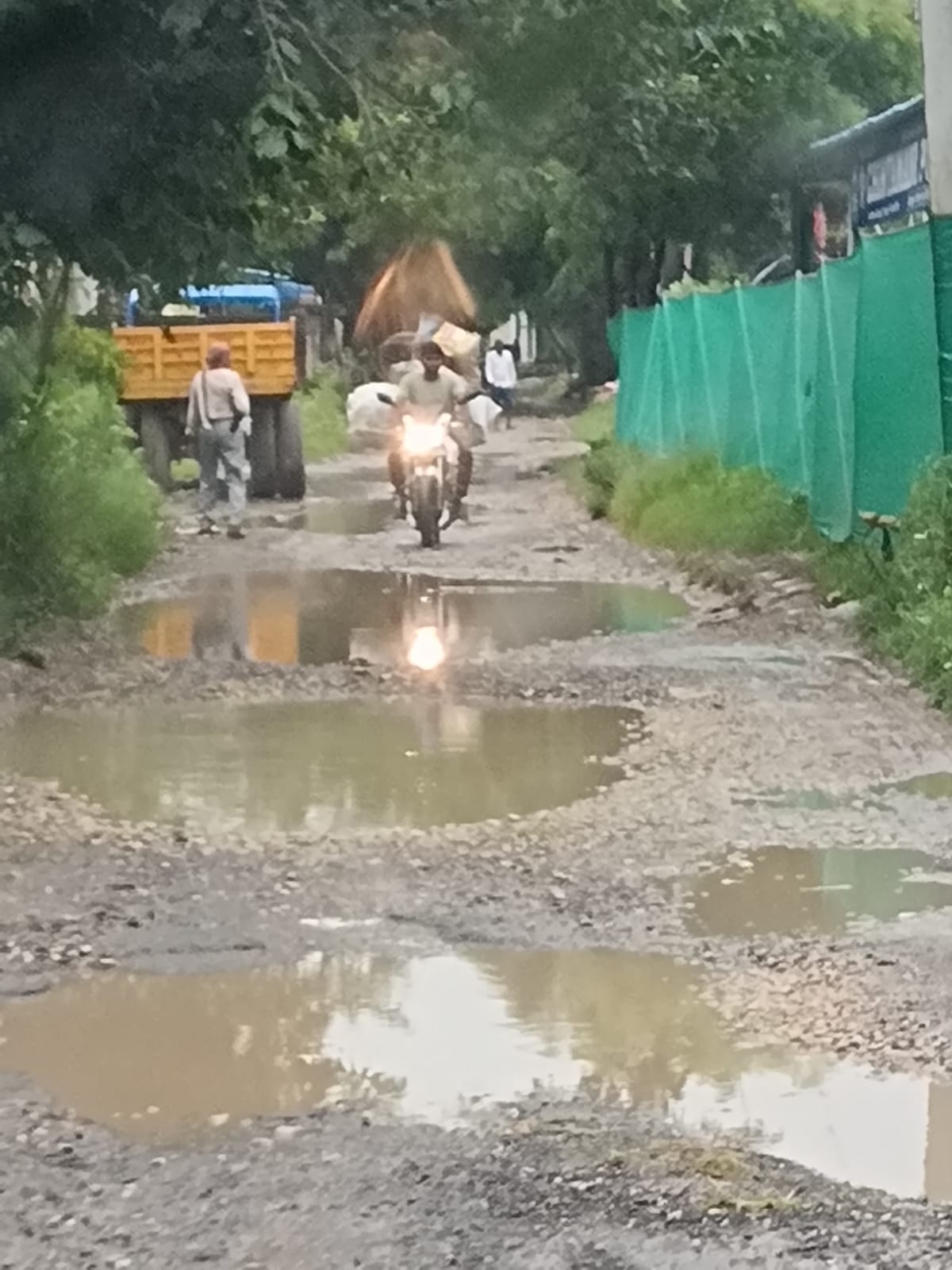 Water-filled potholes: a trouble for commuters