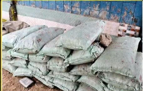 26 sacks of government cement have turned into stone while waiting for development.