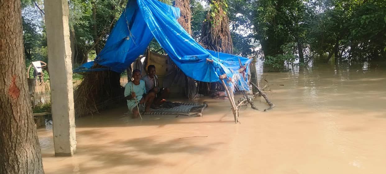 Saryu crosses danger mark; 12 villages flooded.