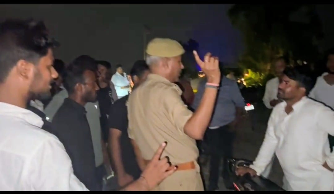 People created a ruckus and blocked the road near the electricity substation.