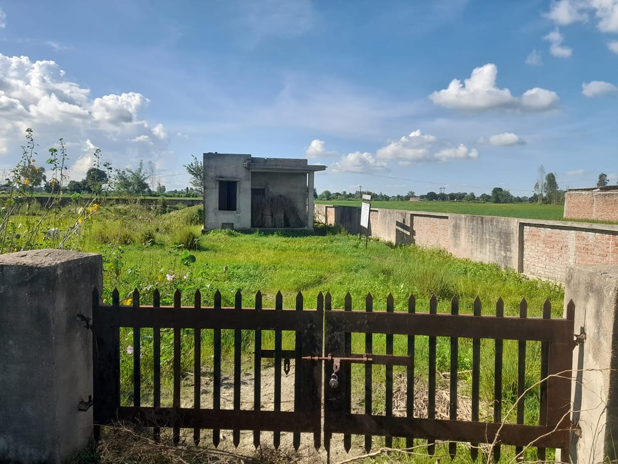 Water tank incomplete; construction stalled since June 2025.