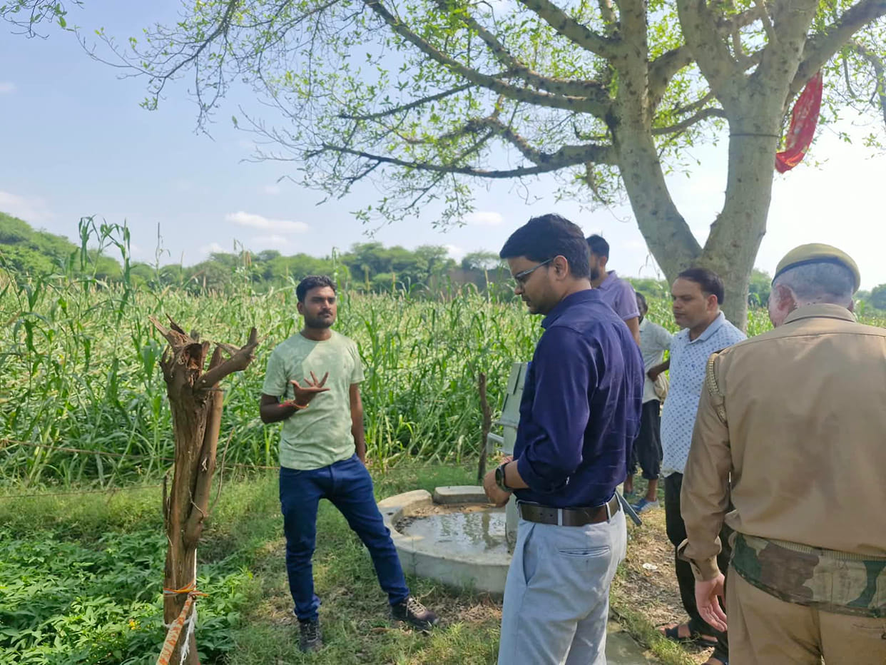 Revenue teams surveyed crop damage caused by rain.