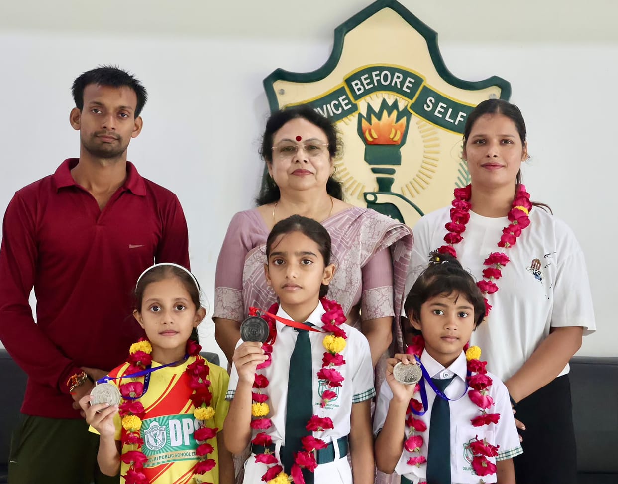 Daughters win two silver and one bronze medal in CBSE Taekwondo.