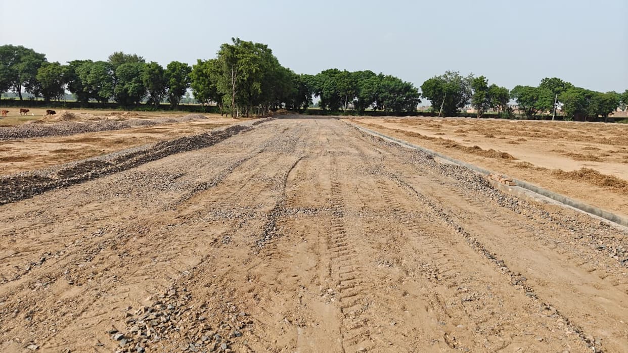 Work on the incomplete track for players at Bhodia Khera ground has resumed