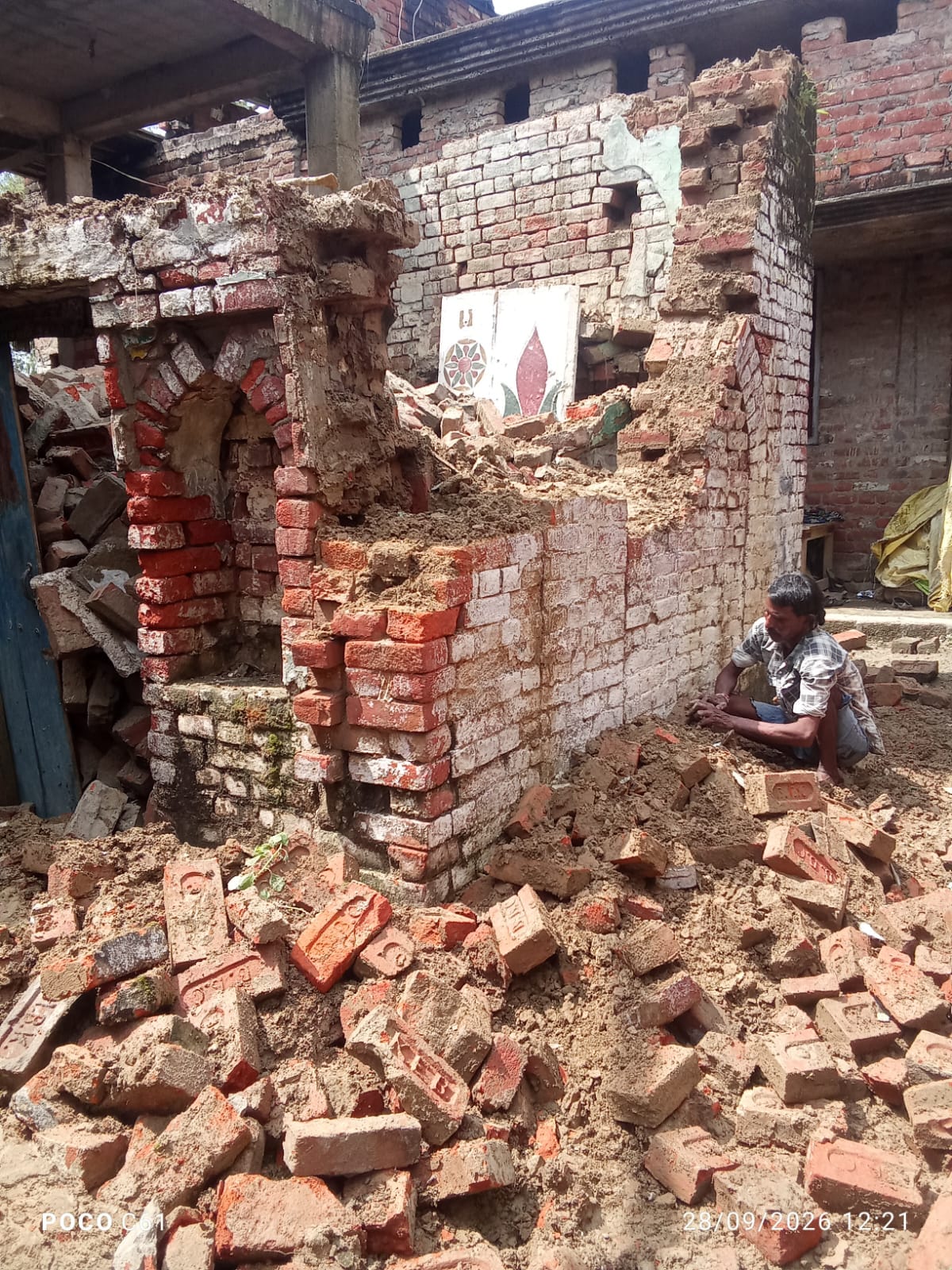 Ancient Ram-Janki temple collapses due to rain.