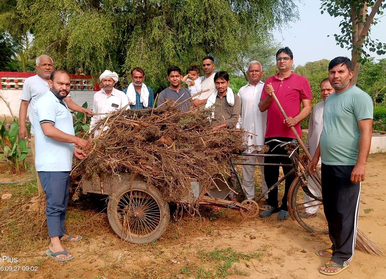 Cleanliness drive conducted at the Biharipur temple complex.