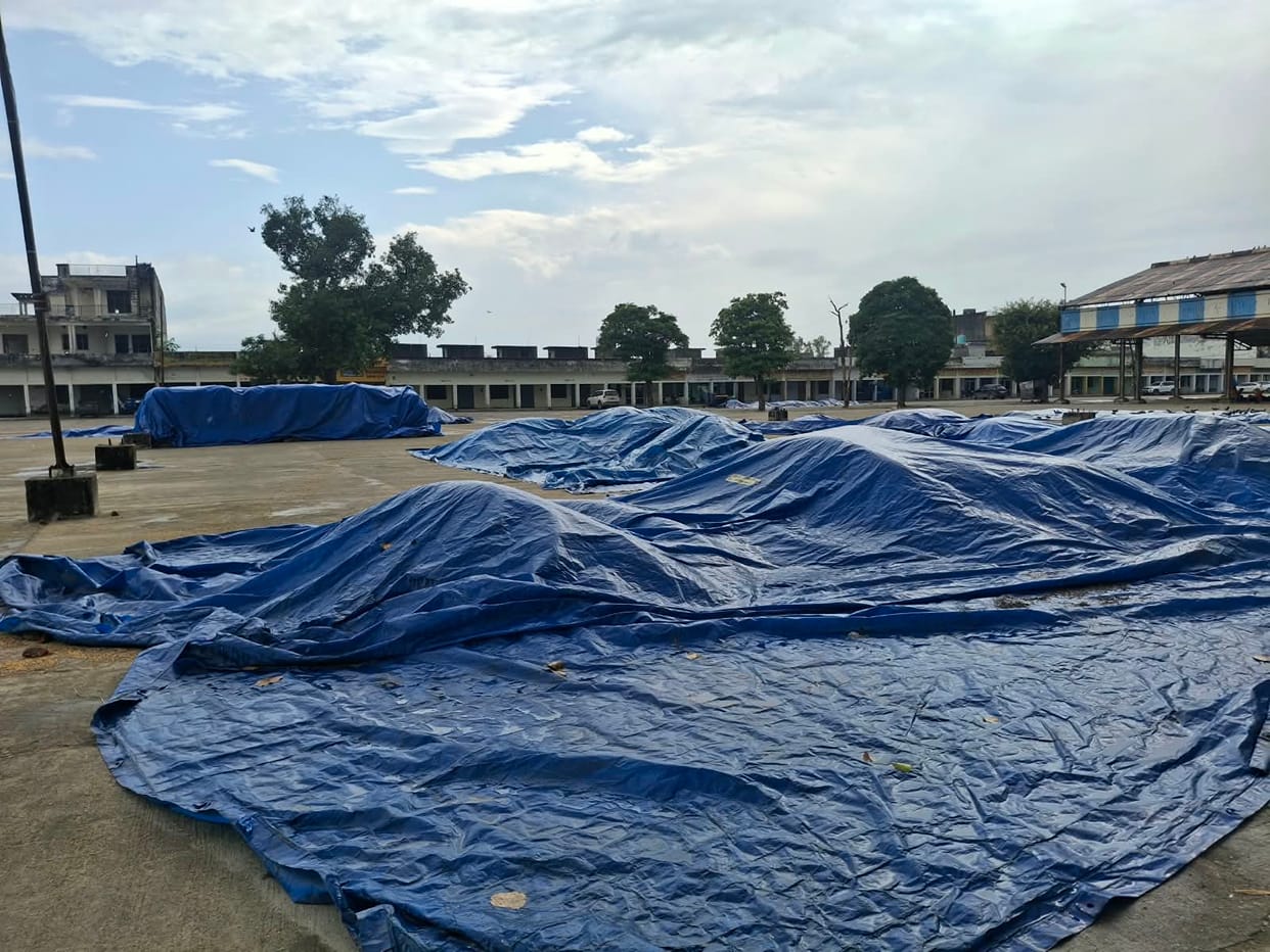 Waterlogging at Pratapnagar Mandi; advice issued against bringing paddy