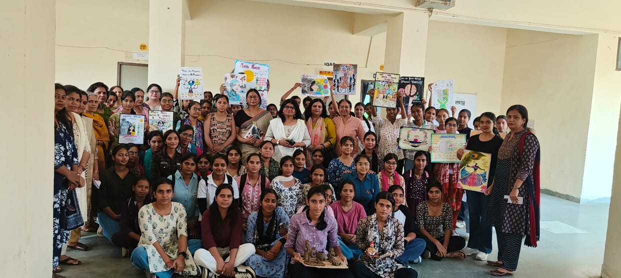Tina Yadav stood first in poster making, and Komal stood first in clay modeling.