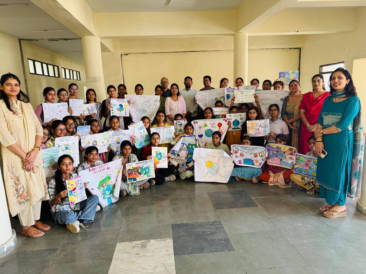 Ameesha secured first place and Himani second in the poster-making competition.