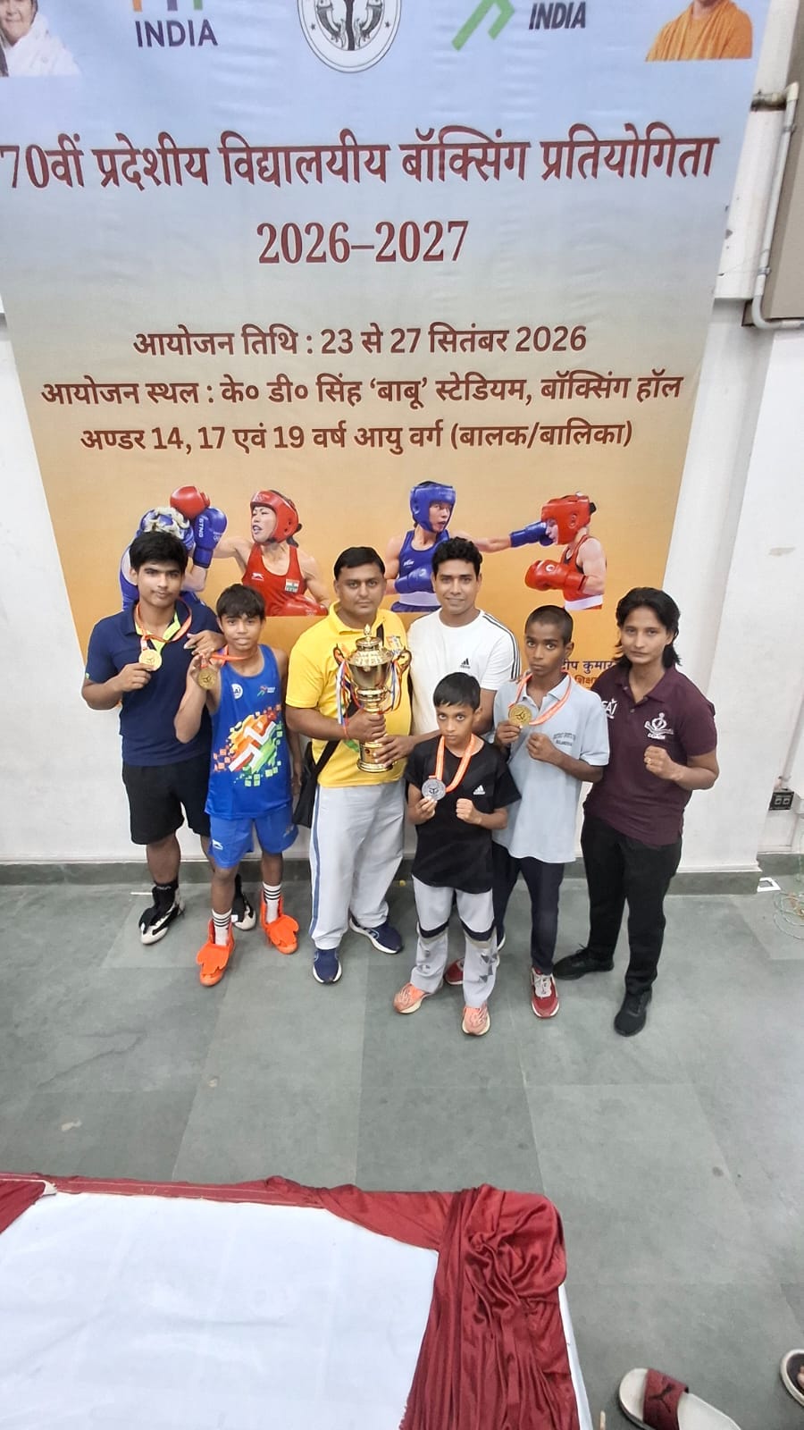 Six won gold medals at the state-level boxing competition.