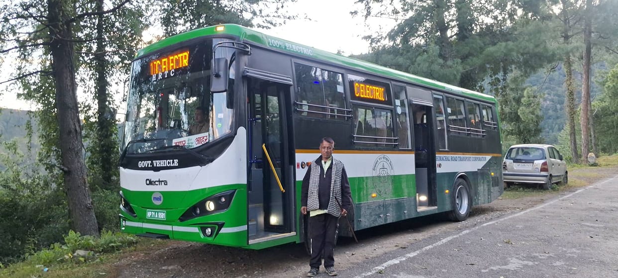 Electric bus service launched on the Rampur-Aahar route