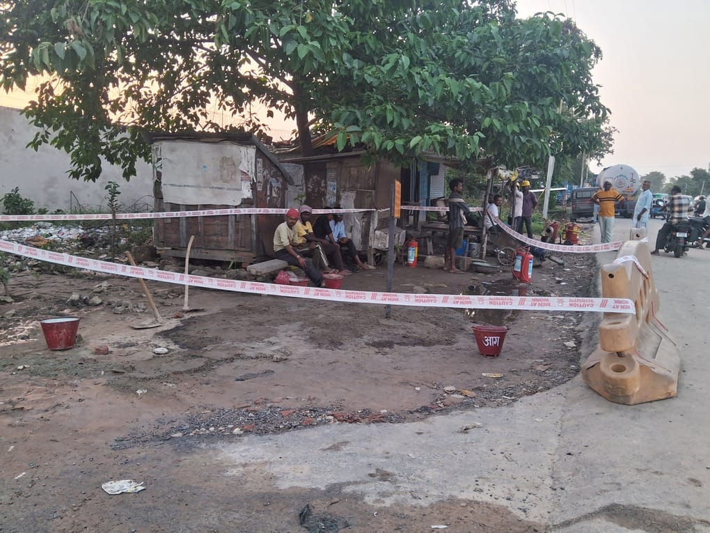 The leakage site was cordoned off, and the rescue team remained stationed there throughout the day.